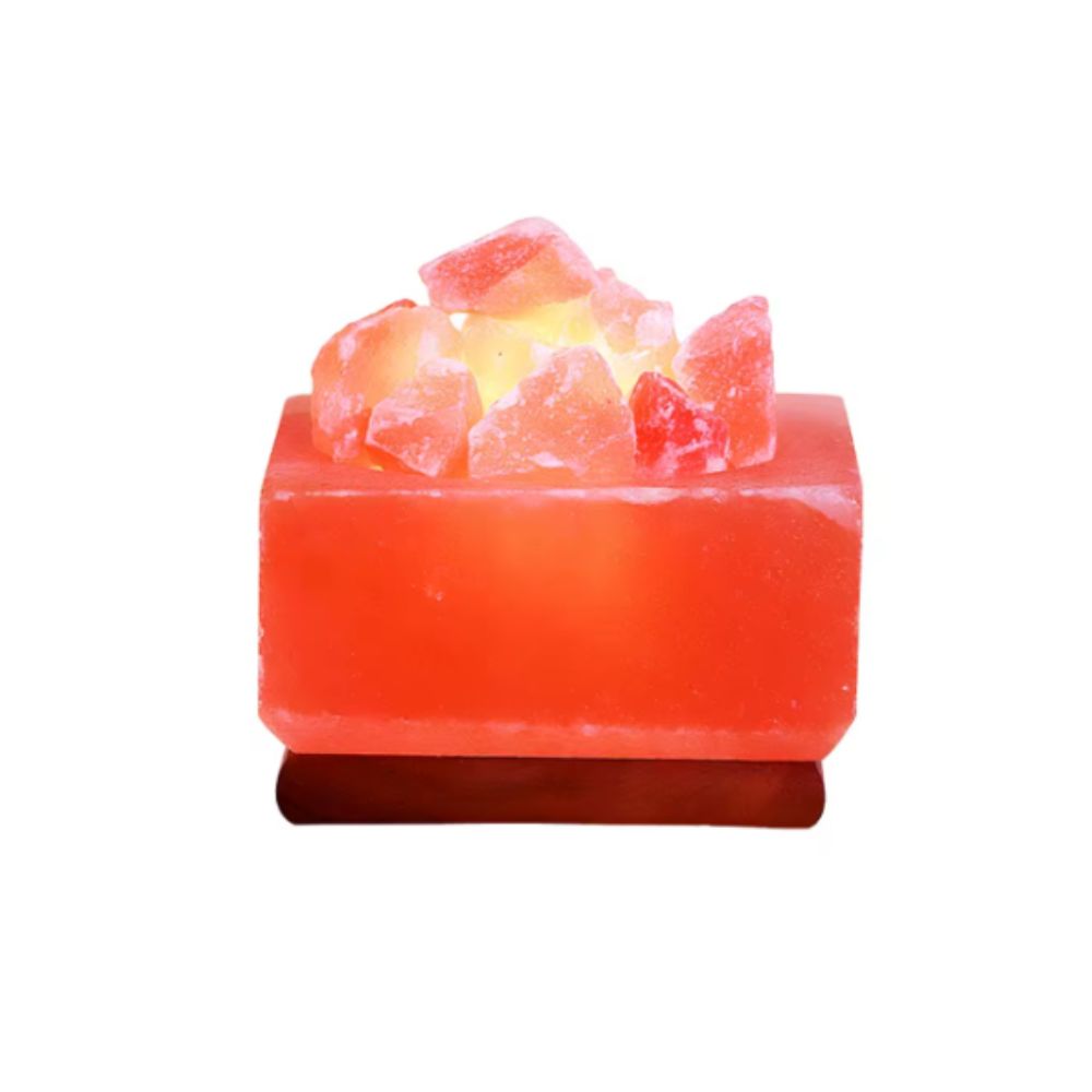 Himalayan Salt Square Fire Bowl with Chunks