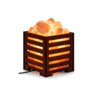 Wooden Basket Salt Lamp