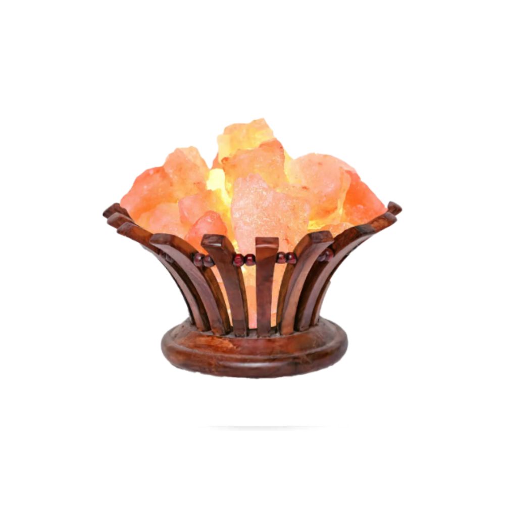 Wooden Basket Salt Lamp